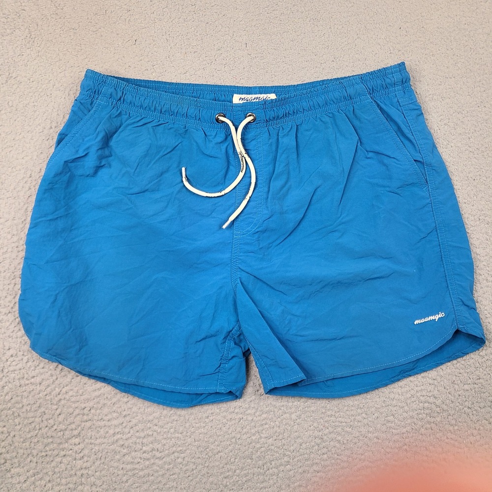 Maamgic Mens Swim Trunks XL Blue Mesh Lined Quick Dry Shorts